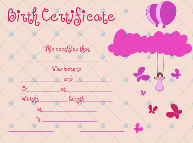 Birth-Certificate-Template-(Butterflies,-#4362)2