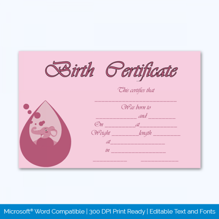 Birth-Certificate-Template-Elephant