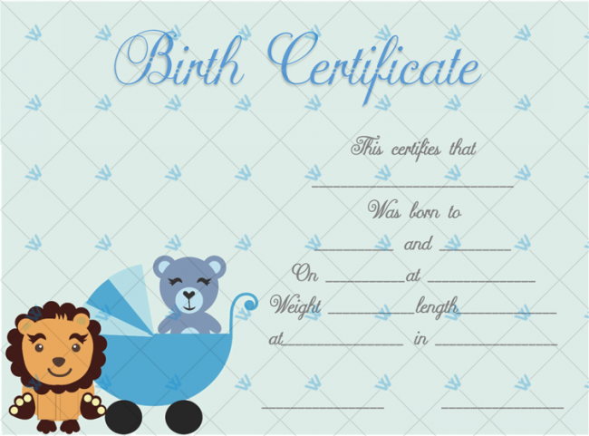 Birth-Certificate-Template-(Lion,-#4341)