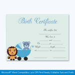 Birth-Certificate-Template-(Lion,-#4341)-Preview
