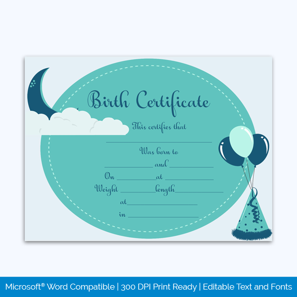 Birth-Certificate-Template-(Moon,-#4373)-Preview
