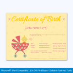 Birth-Certificate-Template-(-Yellow,Pink)-Preview