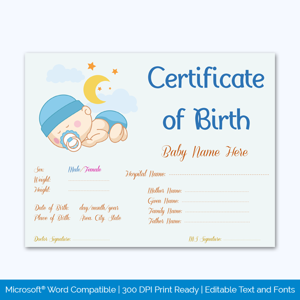 Sleeping-Baby-Theme-Birth-Certificate-Pr