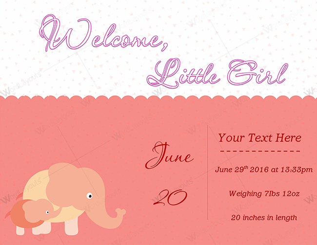 Printable Baby Announcement Template