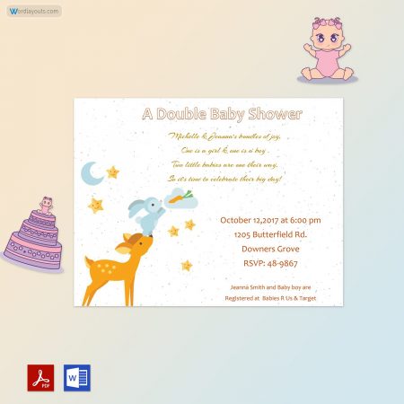 Baby Shower Invitation Template (Deer Themed)