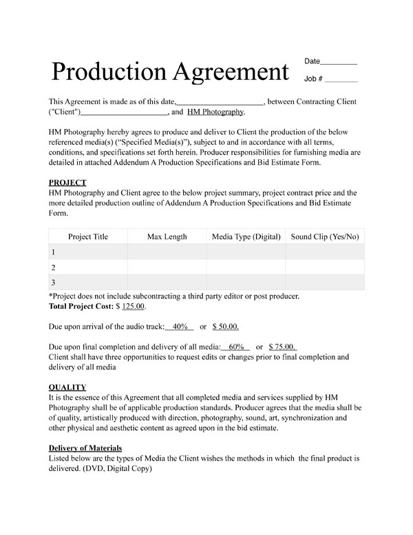Contract for Videography Service 2