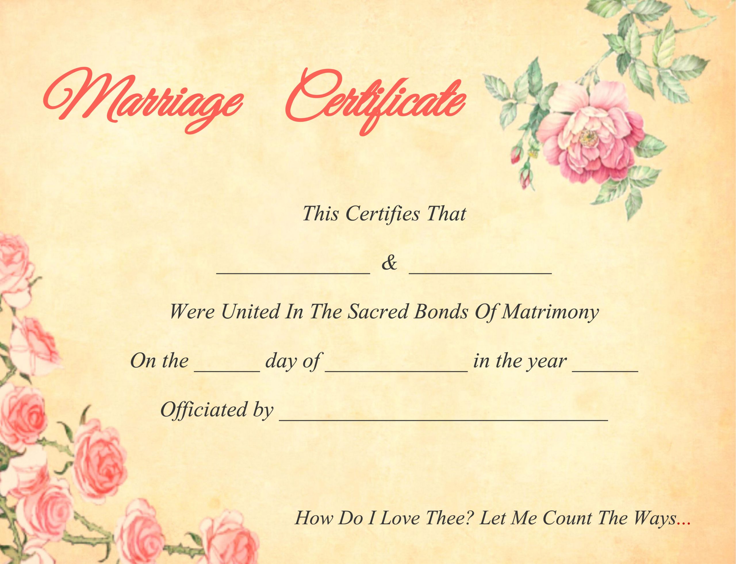 22 Free Marriage Certificate Templates to Try This Season Inside Certificate Of Marriage Template