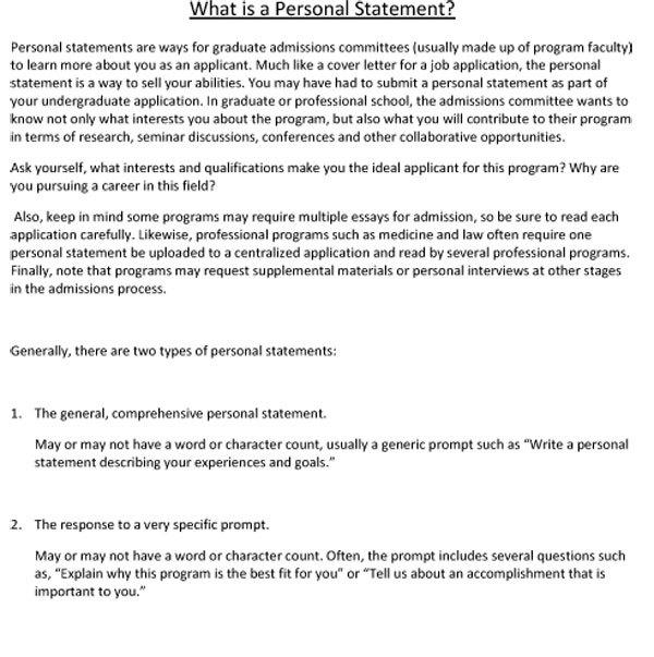 Personal Statement Template 02
