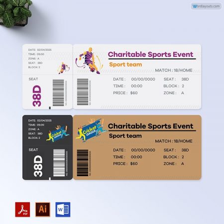 Charitable Sports Event Ticket 01