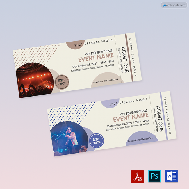 Concert Event Tickets 02