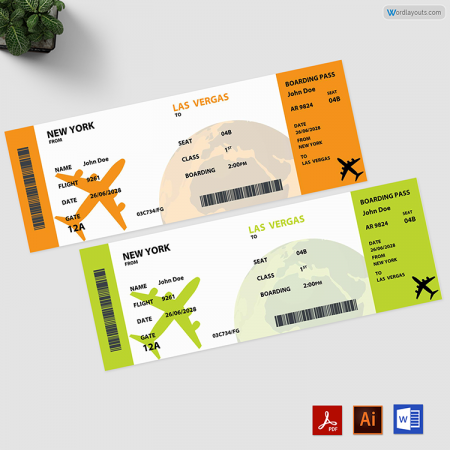Travel Ticket Template 02