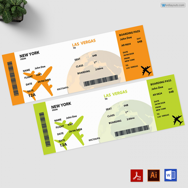 Travel Ticket Template 02