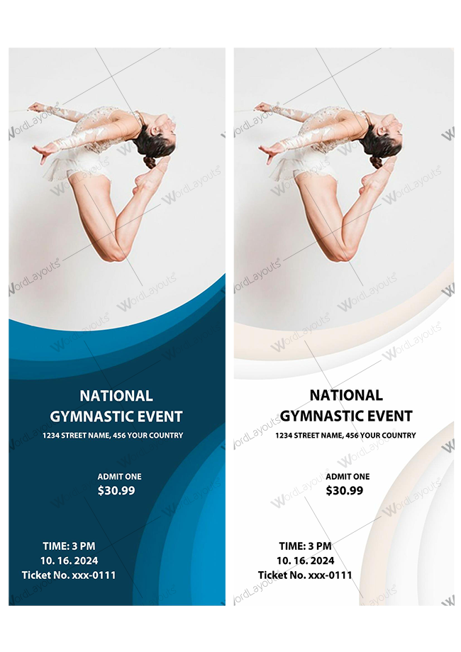 Gymnastic Event Ticket Template 02