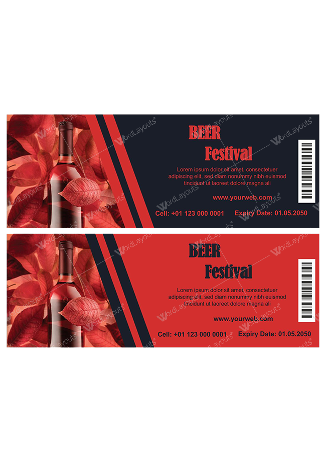 Beer Festival Ticket Template 02