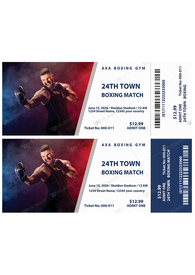 Boxing Ticket Template 01