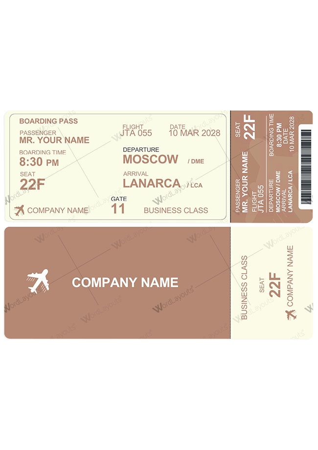 Travel Ticket Template 01
