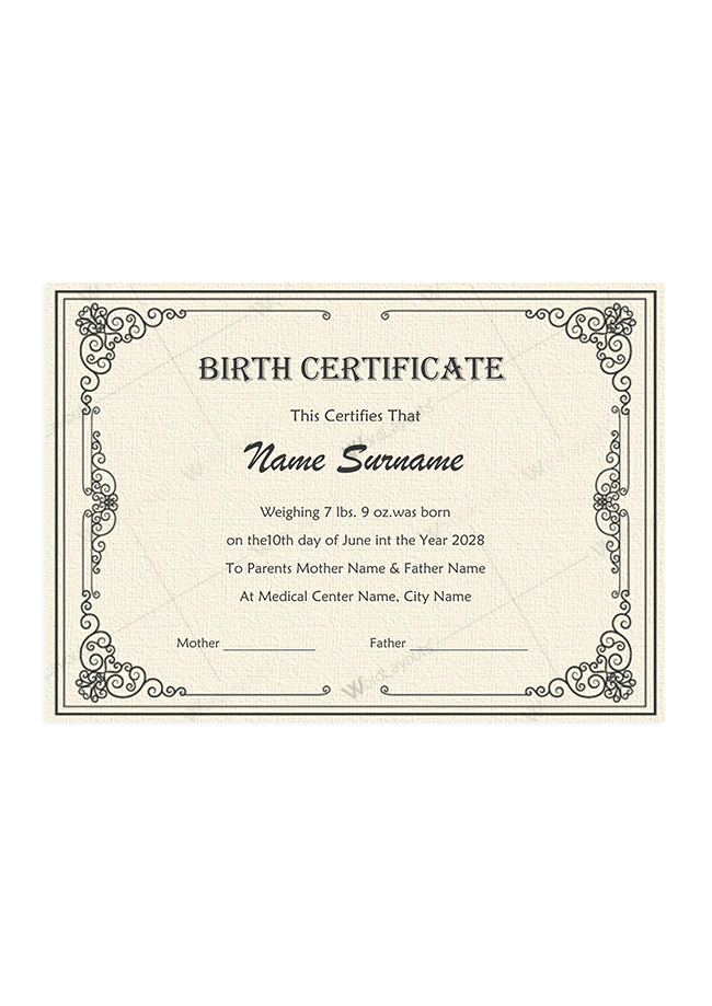 Birth Certificate (Skin Themed)