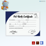 Pet Birth Certificate (with Bule Background)