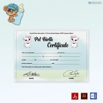 Pet Birth Certificate (White Little Cats)