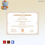 Pet Adoption Certificate (with Attractive Border)