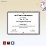 Pet Adoption Certificate (White & Black Combination)
