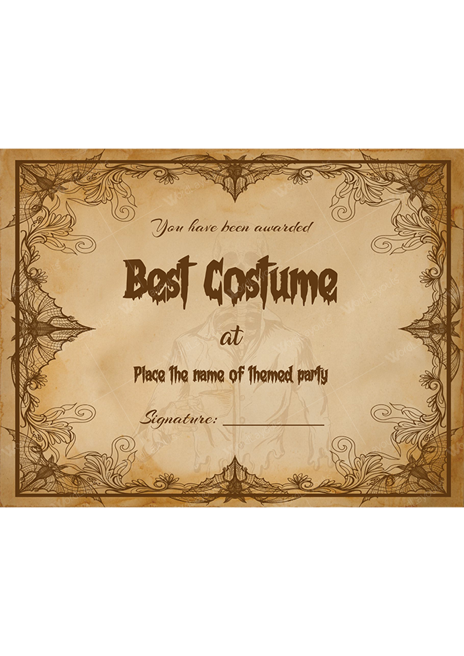 Halloween Award Certificate 04
