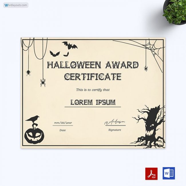 Halloween Award Certificate 11
