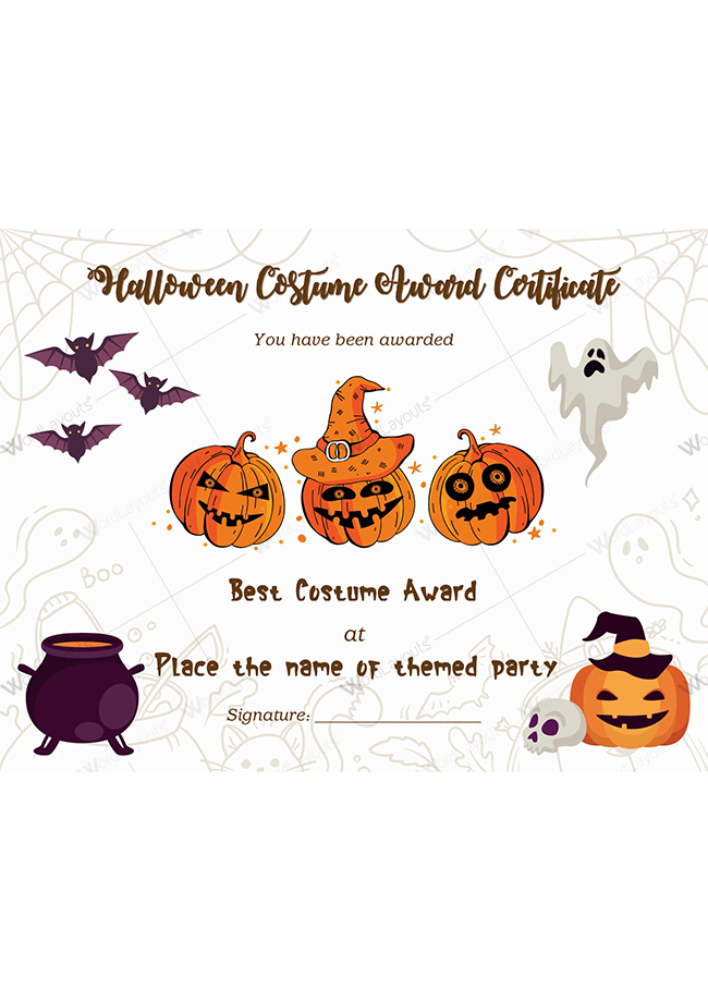 Halloween Award Certificate 10