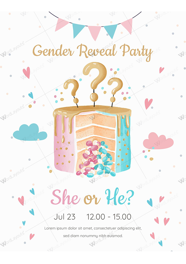 Gender Reveal Multi-Color Layer Cake