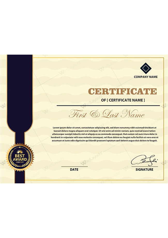 Ribbon Vector Award Certificate