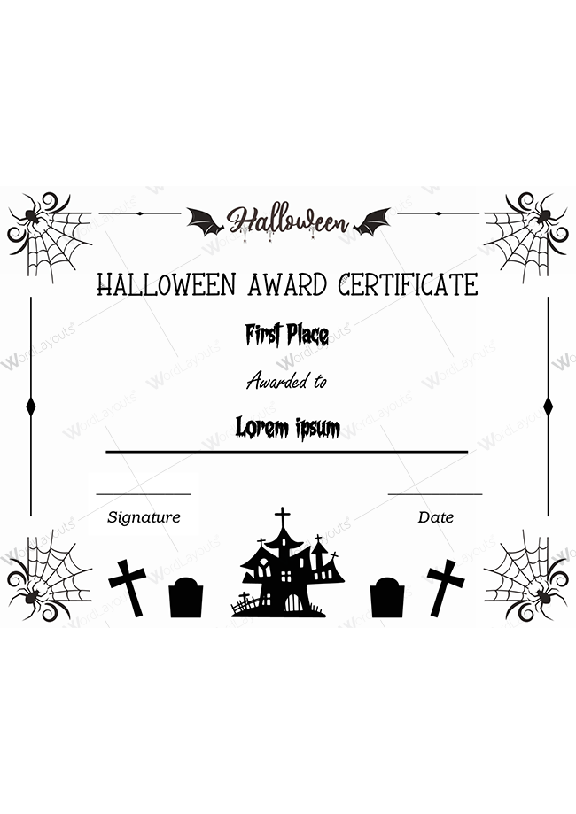 Halloween Award Certificate 06