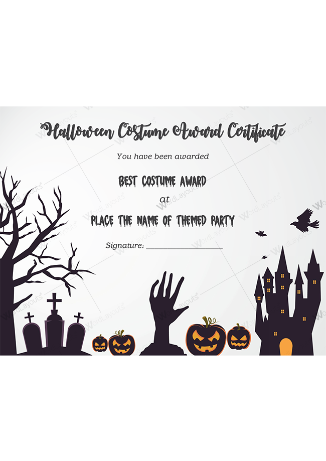 Halloween Award Certificate 09