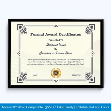 Formal Award Certificates