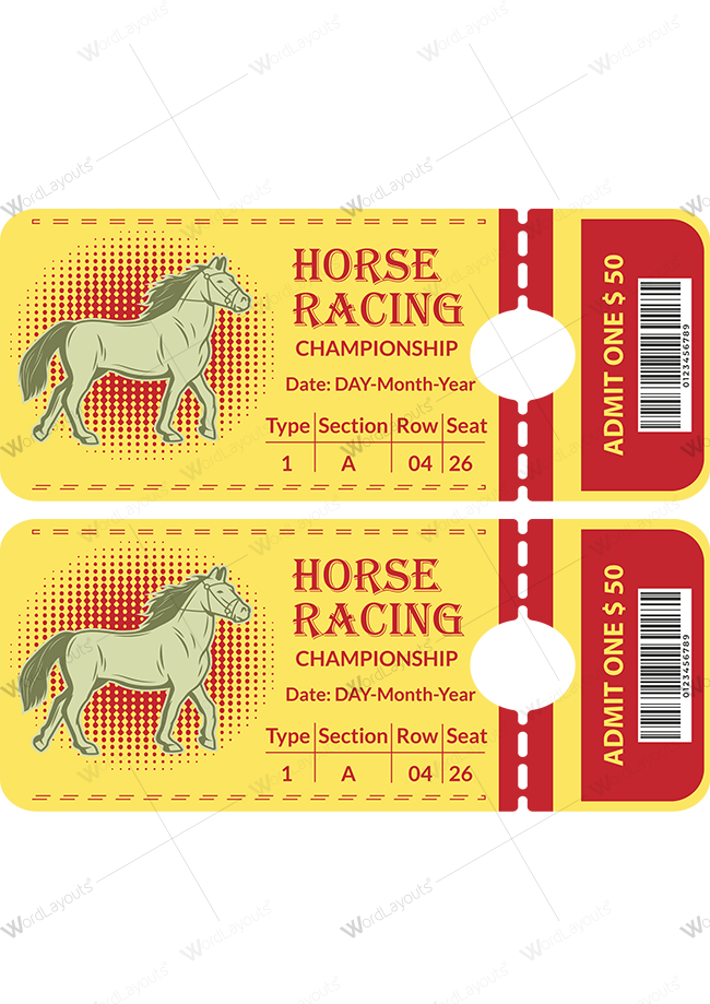 Horse Racing Ticket 01