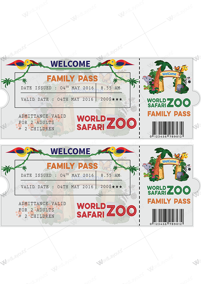 Zoo or Safari Park Ticket 02
