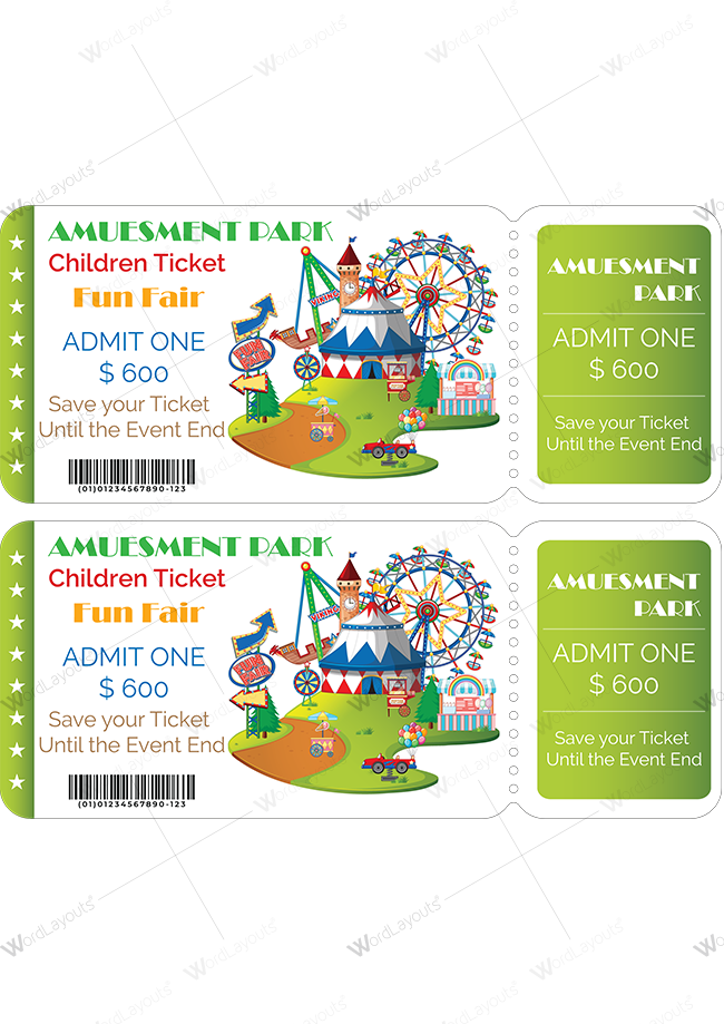 Amusement Park Ticket 01