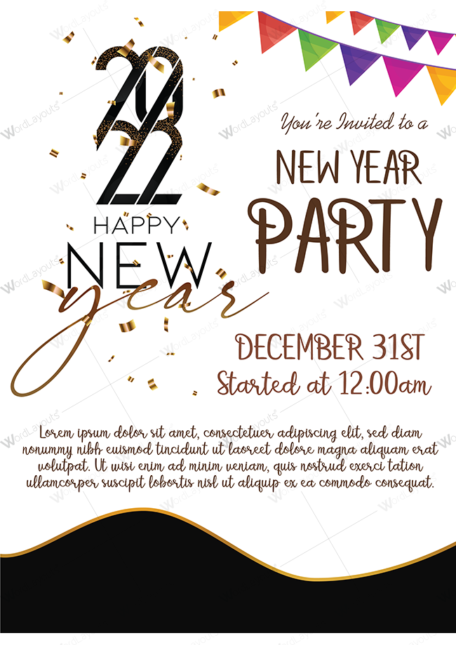 New Year Invitation Free Template
