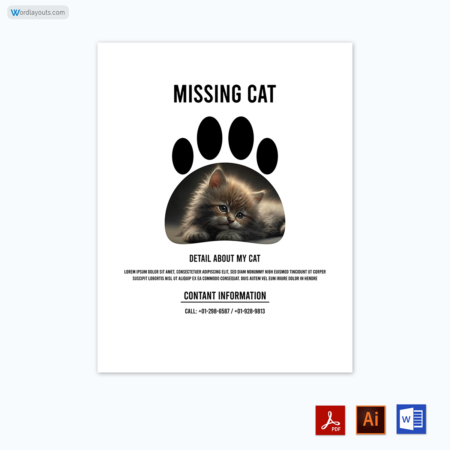 Cat Lost Flyer Template 16