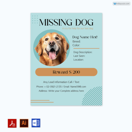 Dog Lost Flyer Template 01