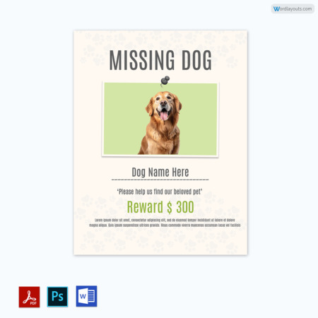 Dog Lost Flyer Template 03