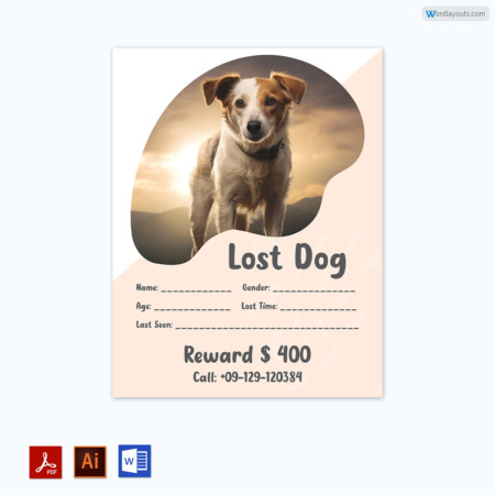Dog Lost Flyer Template 04
