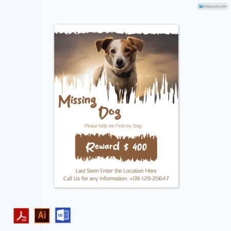 Dog Lost Flyer Template 06