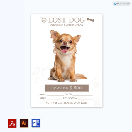 Dog Lost Flyer Template 07