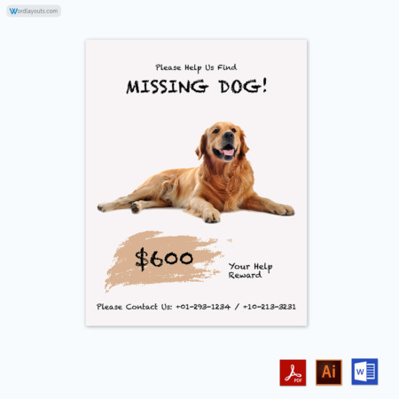 Dog Lost Flyer Template 09