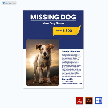 Dog Lost Flyer Template 10