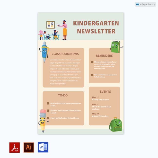 kindergarten Newsletter Template 04