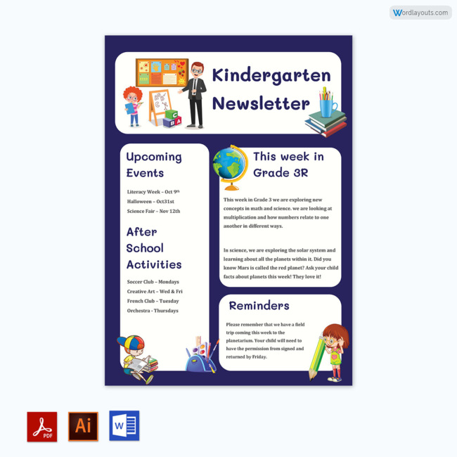 kindergarten Newsletter Template 05